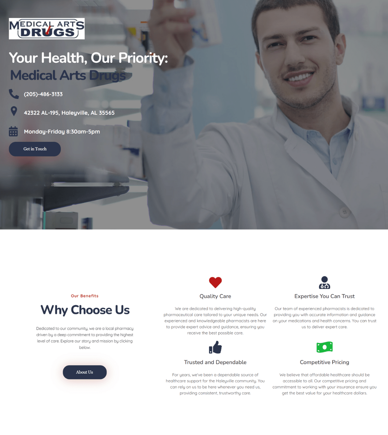 Web Design pharmacy website